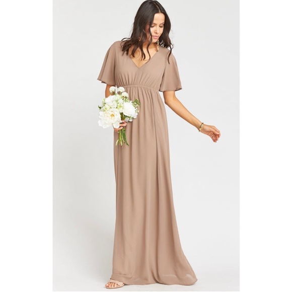 Show Me Your Mumu Emily Empire Maxi Dress Dune Chiffon XS NWT - Picture 2 of 6